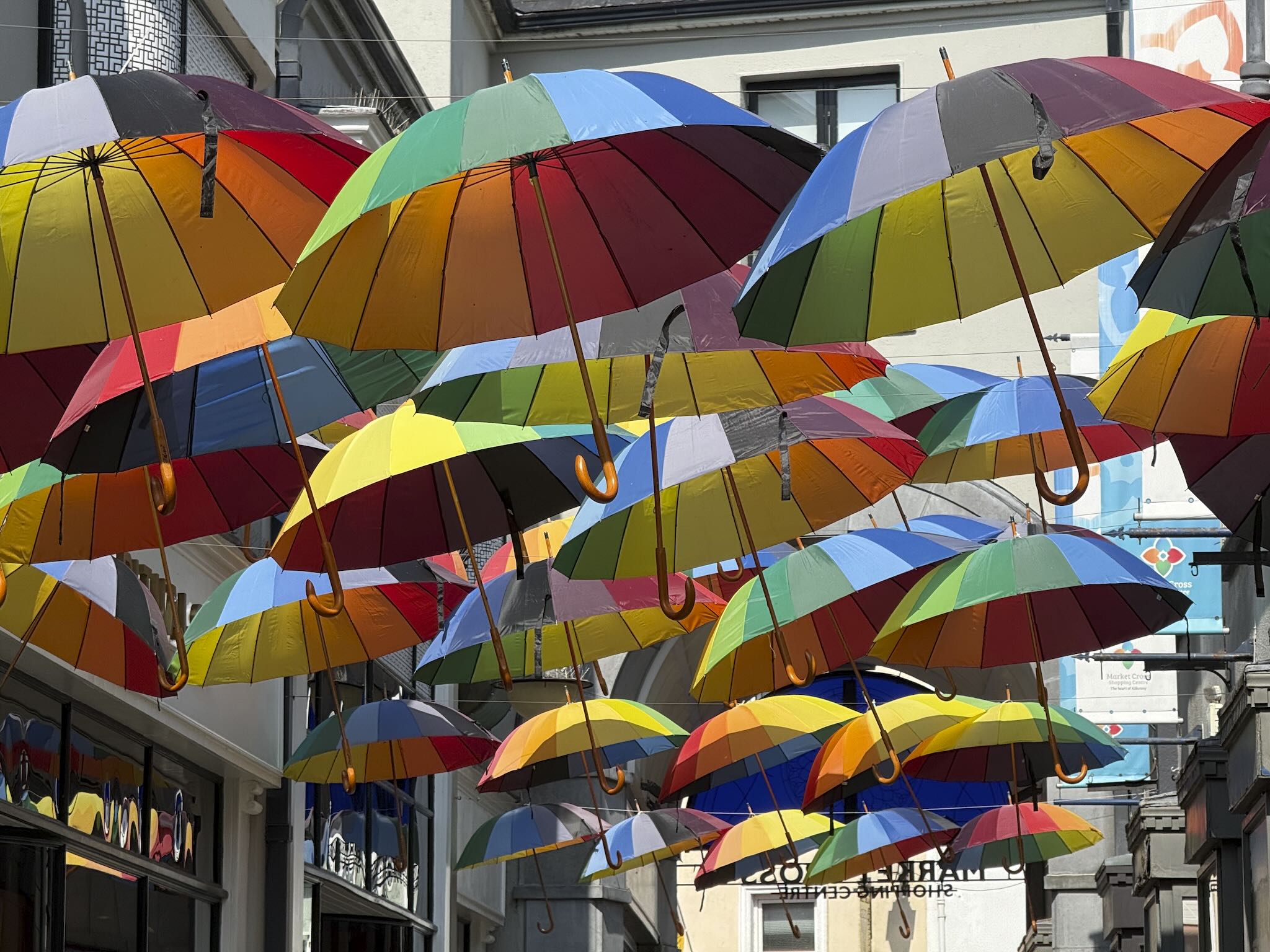 Kilkenny's Vibrant Umbrella Canopy
